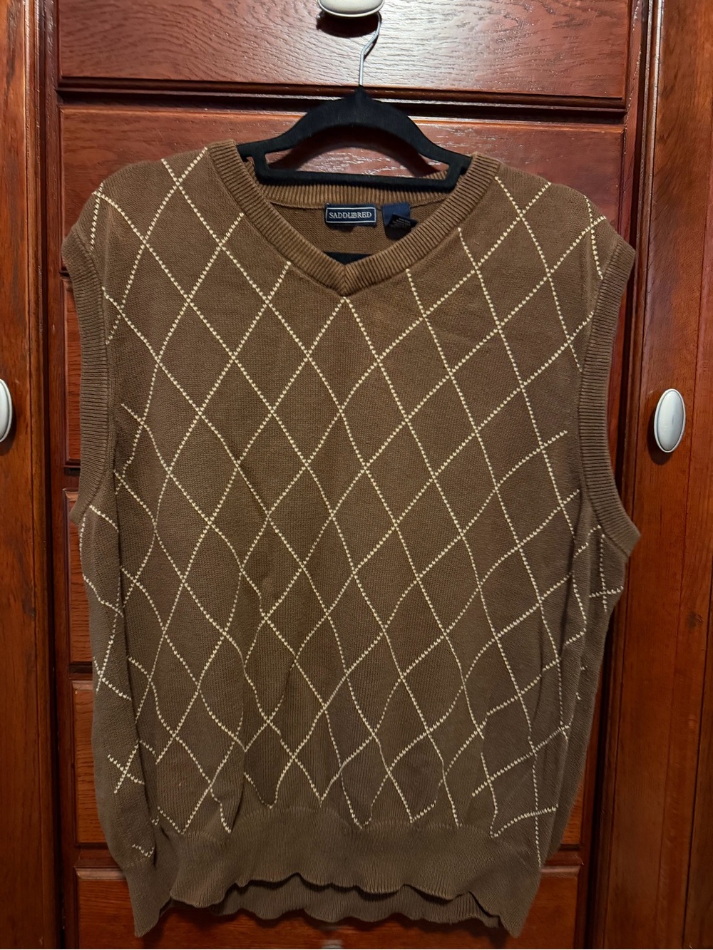 Saddlebred Brown Argyle V-Neck Sweater Vest